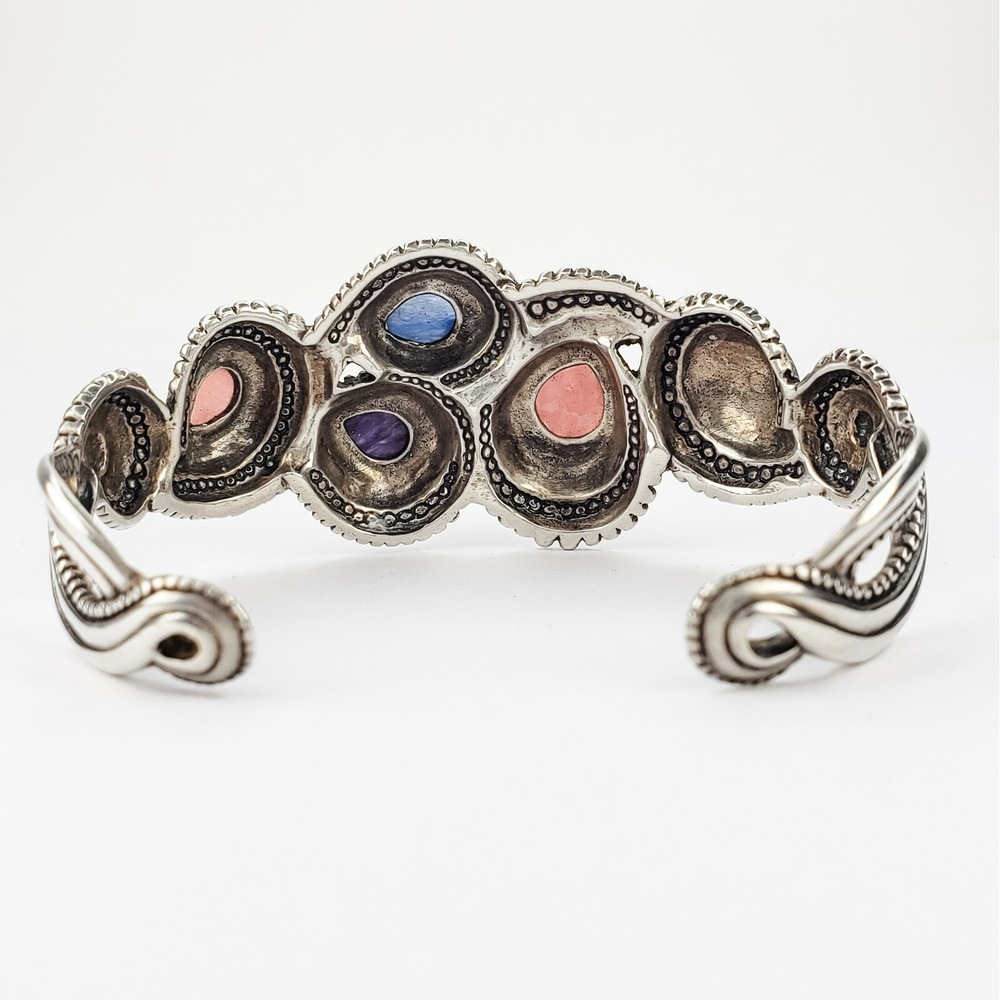 Carolyn Pollack Relios Agate Sterling Silver 925 Cuff Bracelet Stunning Design - Picture 4 of 7
